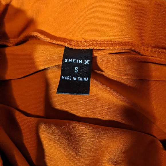 Orange Ruched Drawstring Skirt - Picture 3 of 7